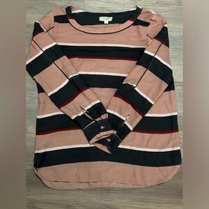 Loft striped long sleeve blouse